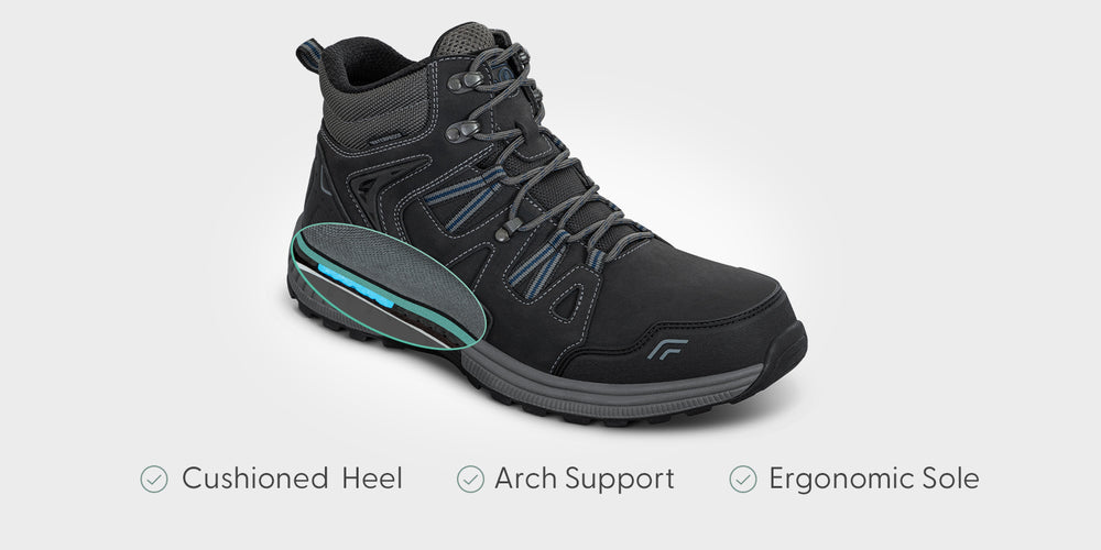 Men’s slip-resistant work shoe in blue, displayed against white backdrop